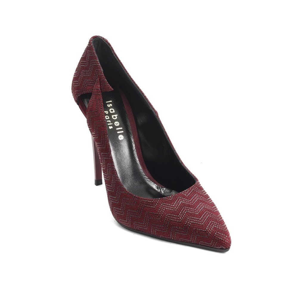 ITALIAN Burgundy Suede Stiletto Heels Pointy Pump